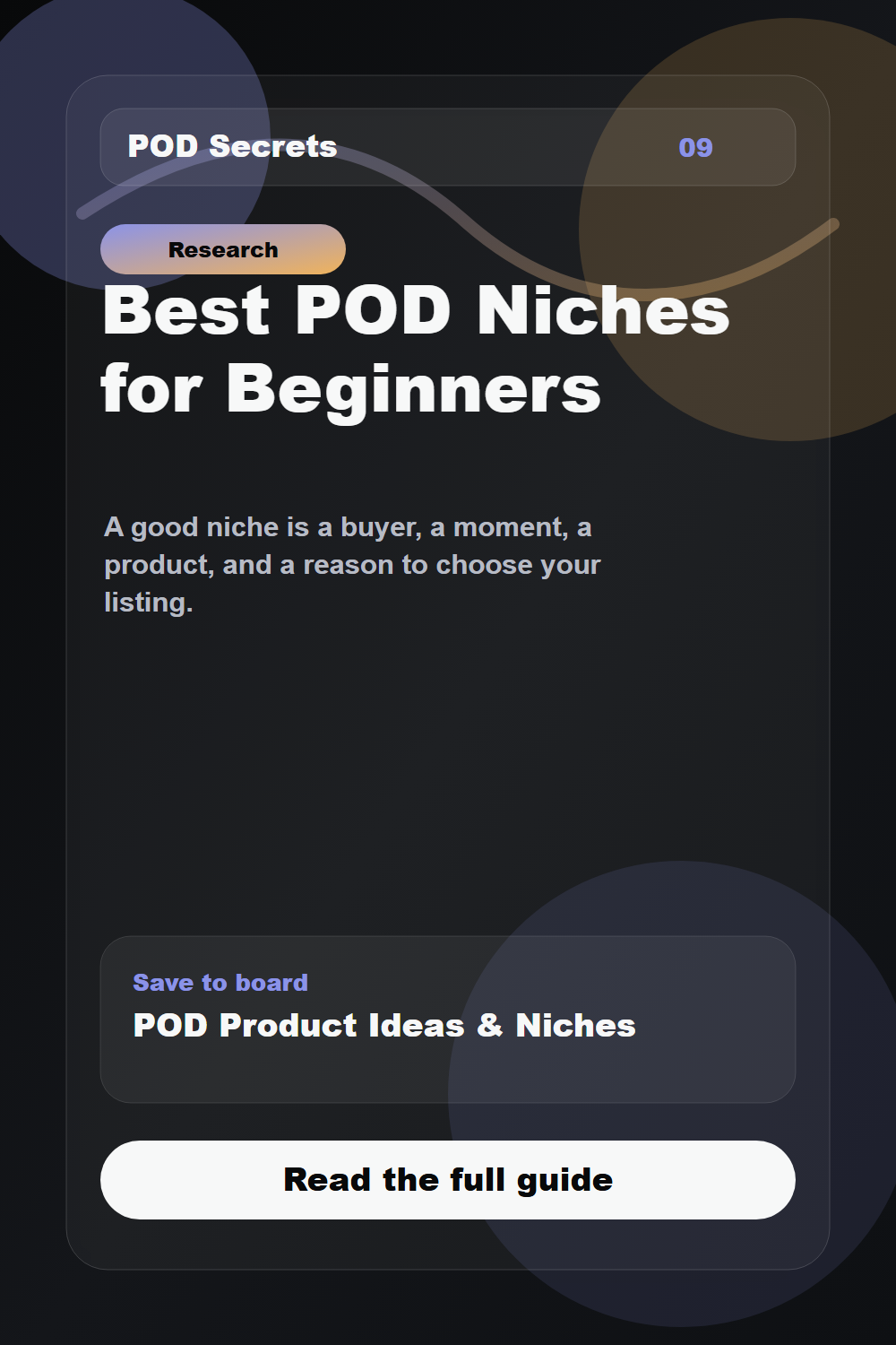 Best POD niches for beginners Pinterest pin