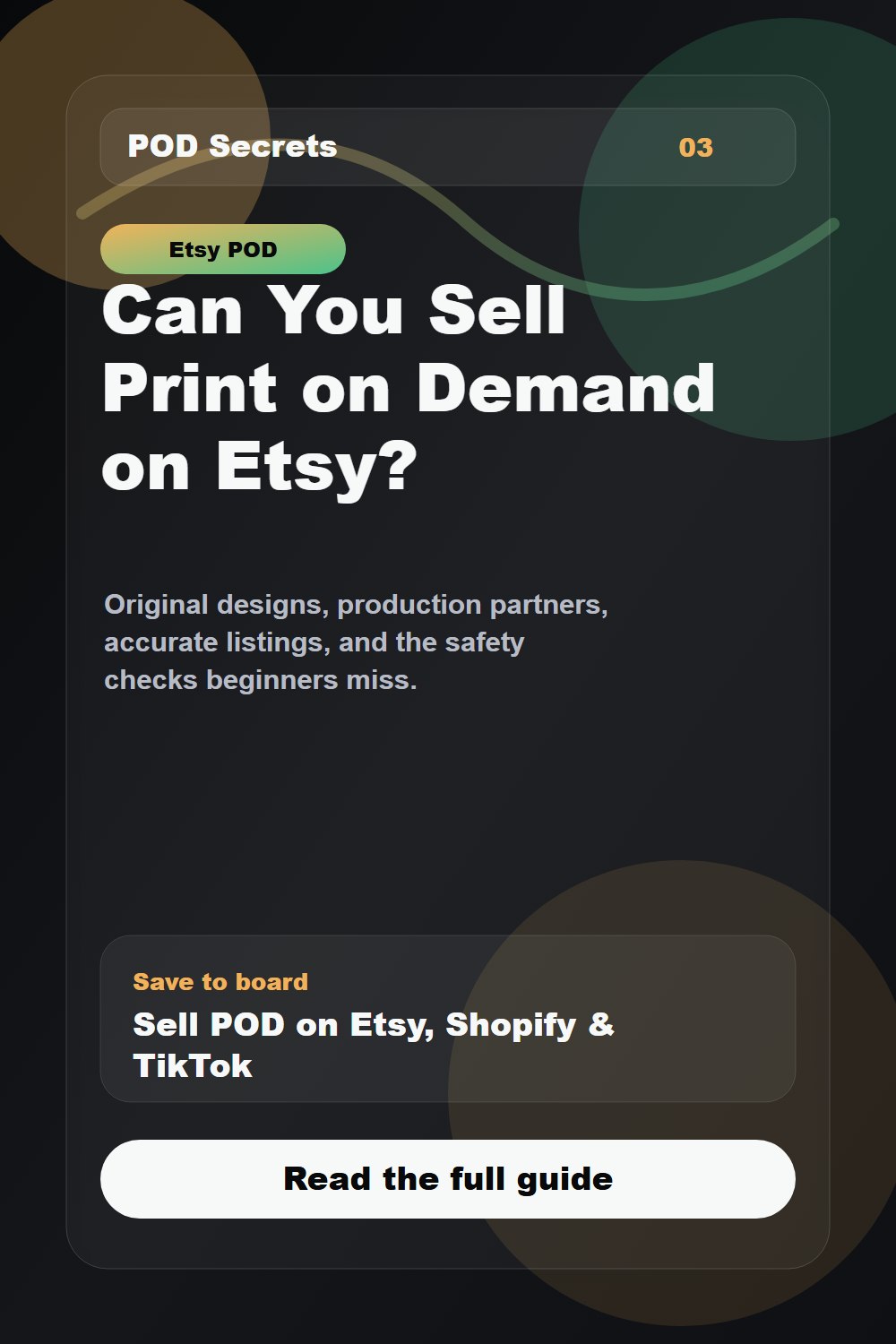 Can you sell print on demand on Etsy Pinterest pin