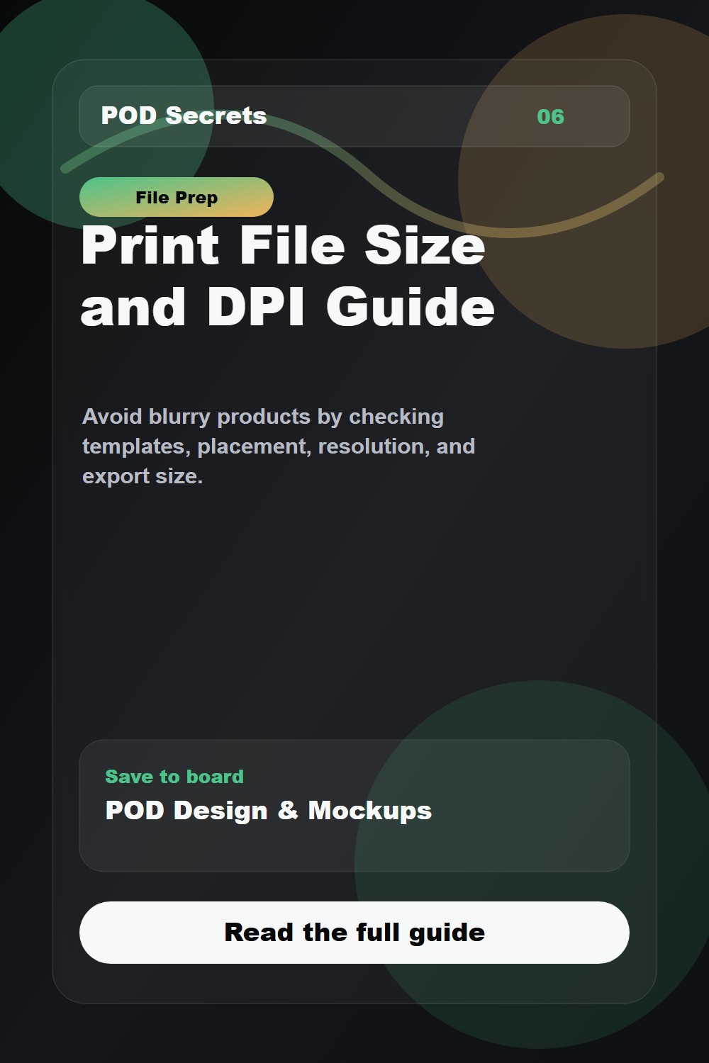 Print file size and DPI guide Pinterest pin